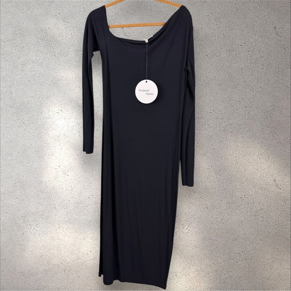 Weekend‎ Stories Revolve Serilda Long Sleeve Black Midi Dress Sz XL NWT - Picture 2 of 6